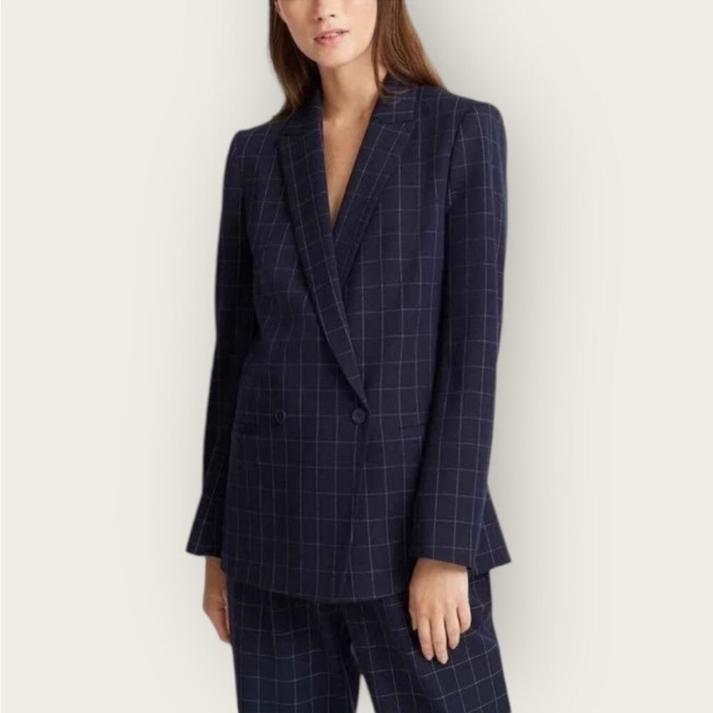 Club Monaco Window Pane Blazer Navy Mix